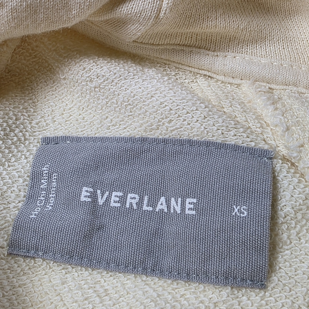 Everlane Pale Yellow French Terry 100% Cotton Hoodie Spring Pastel XS - Picture 4 of 8